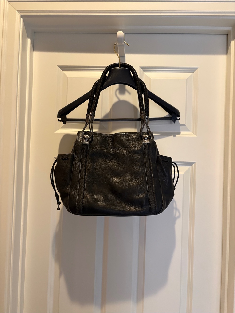 Brighton Black Pebbled Leather Shoulder Bag